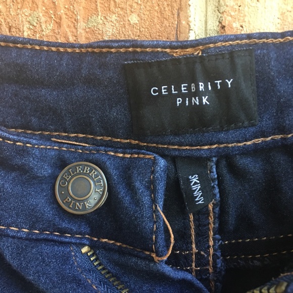 Celebrity Pink Dark Wash Skinny Jeggings - Picture 2 of 4